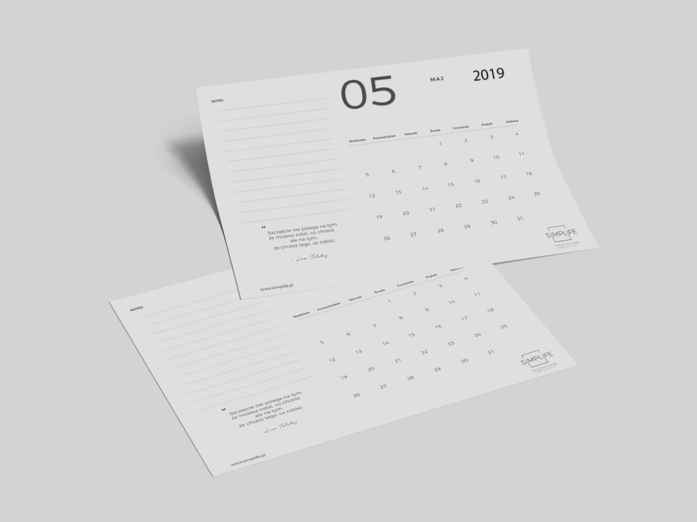 kalendarz 2019 do druku